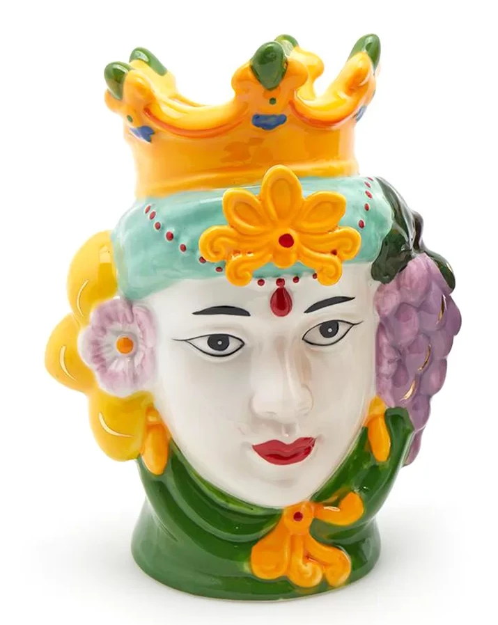 Oldenhof Siciliaans Hoofd Vrouw M ø 12 Cm X 17 Cm Aardewerk Groen 3 Oldenhof Siciliaans Hoofd Vrouw M ø 12 Cm X 17 Cm Aardewerk Groen