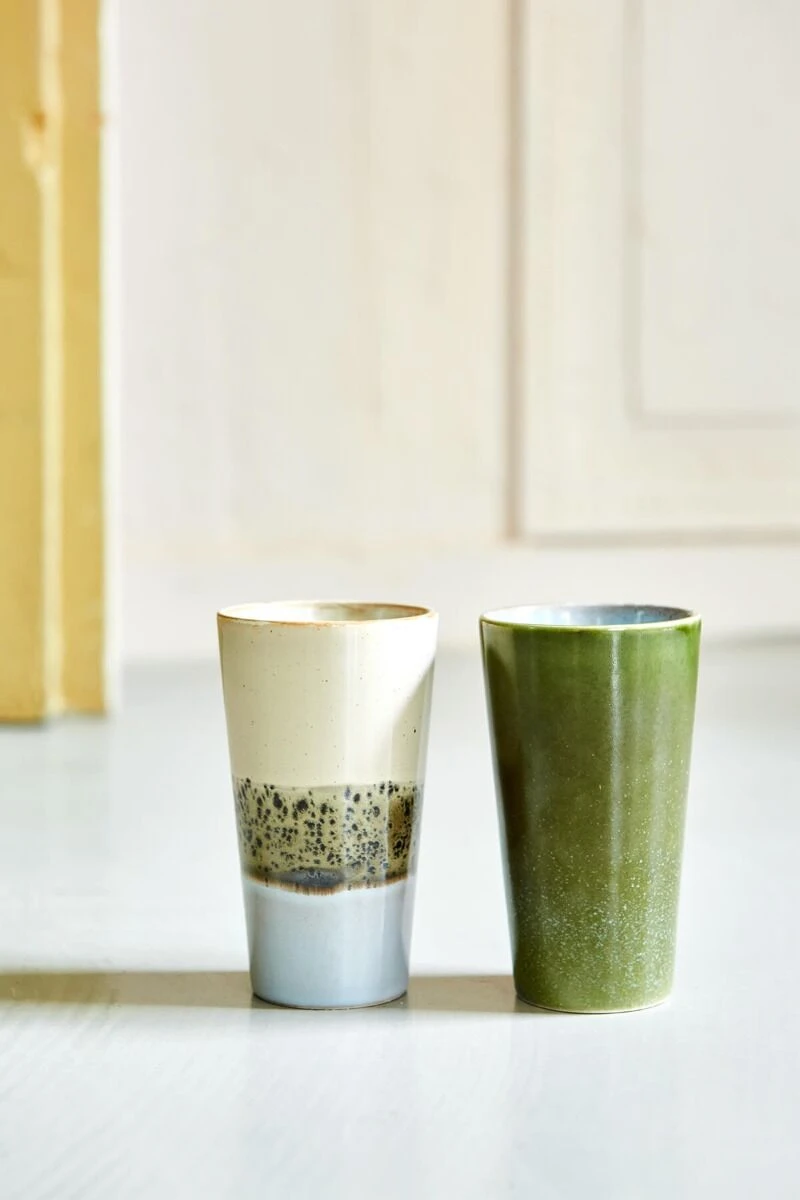 HK Living 70's ACE7058 Latte Macchiatomok 280 Ml Aardewerk Grass-Lake 2-delig 4 HK Living 70's ACE7058 Latte Macchiatomok 280 Ml Aardewerk Grass-Lake 2-delig - Afbeelding 2