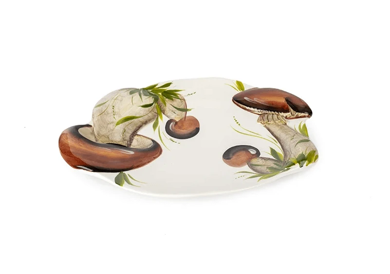 Oldenhof Grote Ovale Schaal Paddenstoelen Bruin 3 Oldenhof Grote Ovale Schaal Paddenstoelen Bruin