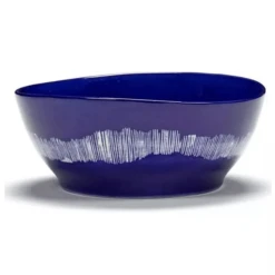 Serax Feast By Ottolenghi Kom L ΓΈ 17 Cm H 7 Cm Aardewerk Lapis Lazuli + Swirl-Stripes White