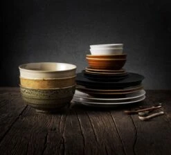 HK Living ACE6978 Kyoto Dinerbord ø 27,5 Cm Aardewerk Wit -Serviesgoedwinkel Voor Thuis servies 2 06